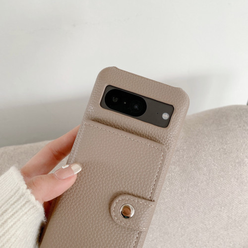 適用谷歌pixel8手機殼半包pixel7pro/6/5荔枝紋左右開斜背保護套