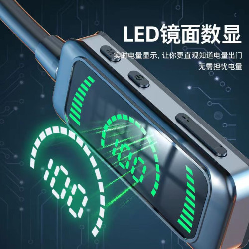 新款X88耳機運動風掛脖式藍牙耳機可插卡數顯鏡面無線藍牙耳機