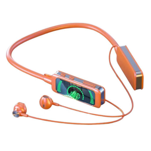 新款X88耳機運動風掛脖式藍牙耳機可插卡數顯鏡面無線藍牙耳機