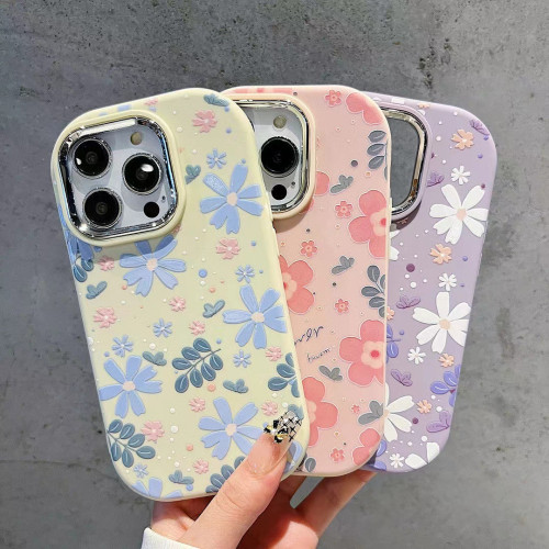 滿屏花朵適用蘋果17ProMax手機殼iPhone16Plus防摔15Pro少女14/13