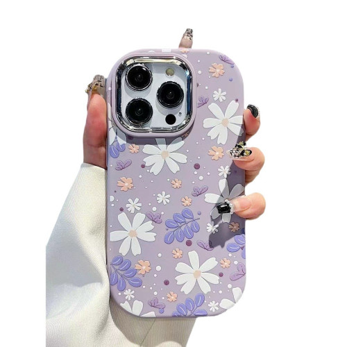 滿屏花朵適用蘋果17ProMax手機殼iPhone16Plus防摔15Pro少女14/13