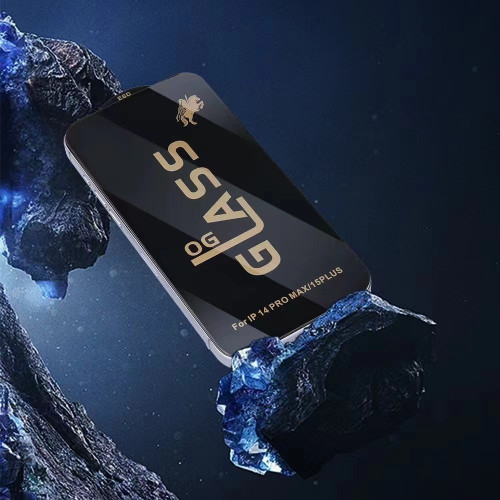 適用iPhone15防靜電鋼化膜OG蘋果絲印全屏14promax高鋁大弧鋼化膜