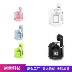 透明款air31數顯無線藍牙耳機 air39TWS雙耳入耳式透明殼太空艙T2