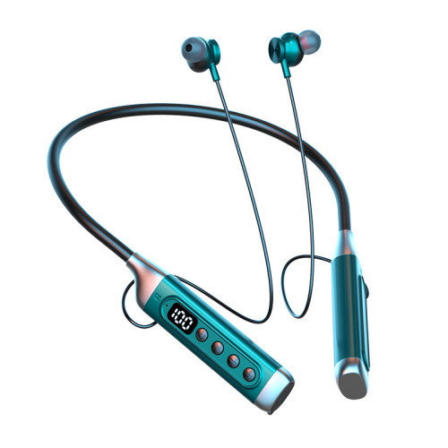 新款5.4藍牙耳機頸掛式運動男女變聲K歌音樂插卡安卓通用