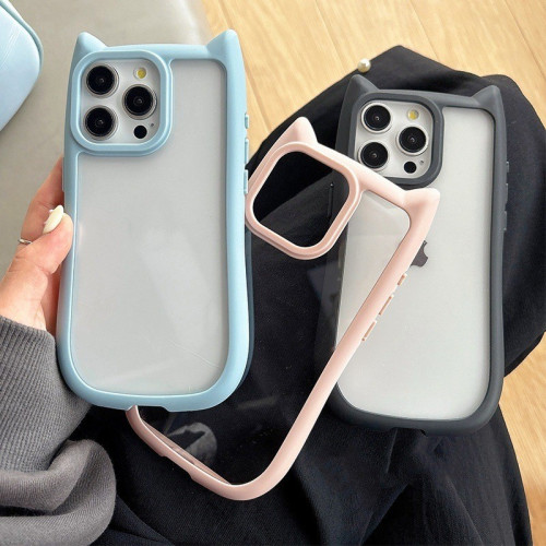 新款貓耳手機殼 適用iphone16Promax凹槽殼滴膠DIY15手機殼14pro