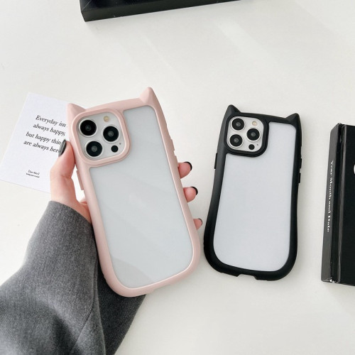 新款貓耳手機殼 適用iphone16Promax凹槽殼滴膠DIY15手機殼14pro