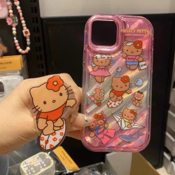 ins沖浪潛水KT貓iPhone14蘋果手機殼13內斜紋12promax支架11女15