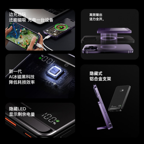 Magsafe透明磁吸無線充電寶20000安培PD20W快充超薄便捷行動電源