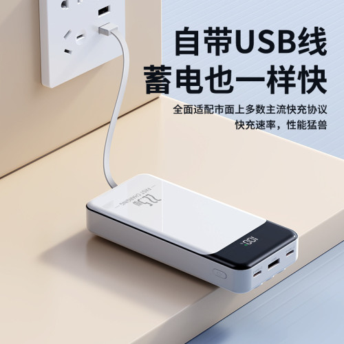 商務22.5W快充自帶線10000mah充電寶20000安培行動電源定Logo圖案