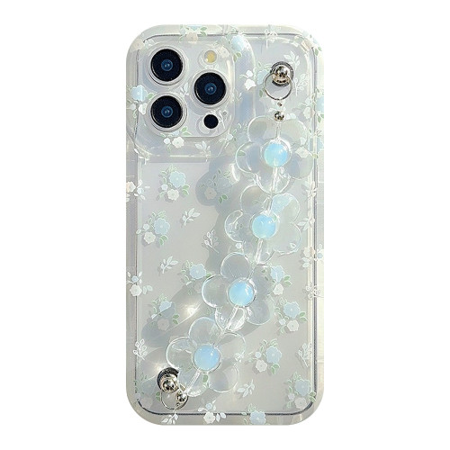 夏日小清新藍色碎花iphone14promax蘋果15手機殼16適用12透明掛繩