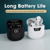 J55藍牙耳機TWS 5.3無線B55耳機LED充電倉立體聲運動防水半入耳塞