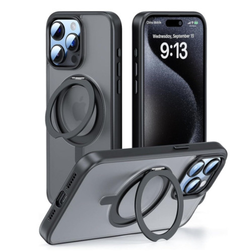 BEVAS適用iPhone16ProMax手機殼360旋轉雙環磁吸16齒輪聲殼防指紋