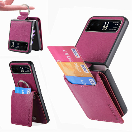 適用Motorola Razr70手機殼插卡支架指環卡包保護套razr70Ultra殼
