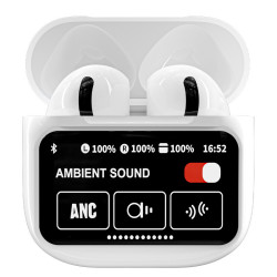 新品彩色螢幕A11pro藍牙耳機 觸控螢幕ANC通話降噪多功能顯示屏無線耳機