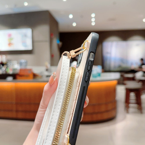 新款適用於iphone16promax手機殼斜背掛繩蘋果15零錢包14小香風