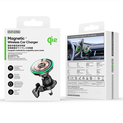 適用Qi2無線充強磁吸車用透明款蘋果真15w車用無線充電器