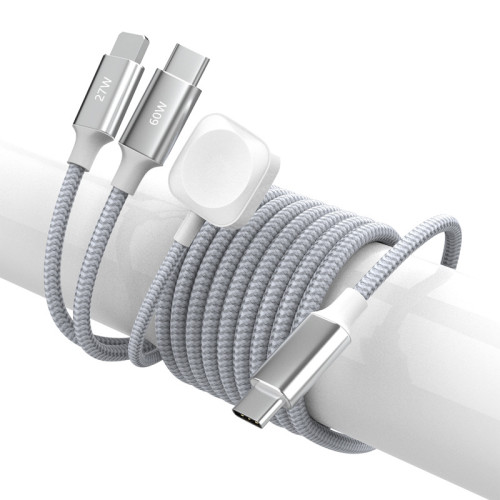type c轉lightning磁吸手錶無線充電器適用蘋果15三合一數據線