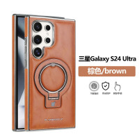 適用三星S26Ultra手機殼皮套球拍磁吸支架S25皮革防摔保護套