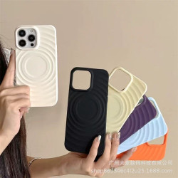 高級感小衆波漾殼適用蘋果16ProMax磁吸手機殼iPhone13全包防摔