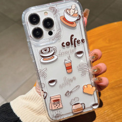高級咖啡適用蘋果15pro手機殼14/13氣囊16防摔iPhone17保護套1211