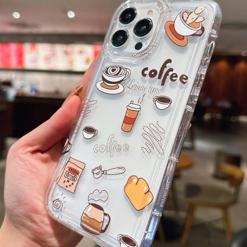 高級咖啡適用蘋果15pro手機殼14/13氣囊16防摔iPhone17保護套1211