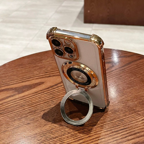 適用iPhone16四角防摔磁吸支架新款手機殼蘋果14透明軟殼13保護套