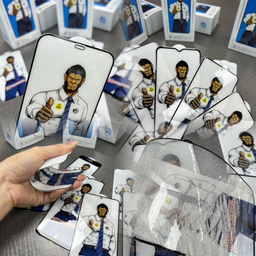 大猩猩鋼化膜適用蘋果iPhone16ProMax15p防指紋13手機膜防媮窺