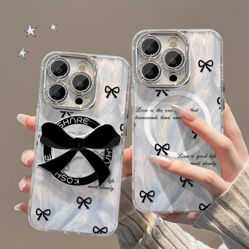 蝴蝶結磁吸支架適用蘋果15PRO手機殼14/13羽紗鏡頭膜12輕奢11防摔 蝴蝶結磁吸支架適用蘋果15PRO手機殼14/13羽紗鏡頭膜12輕奢11防摔