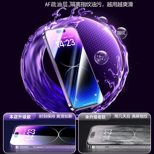 適用蘋果15promax鋼化膜16全屏14plus防窺膜13抗藍光12秒貼11/XR