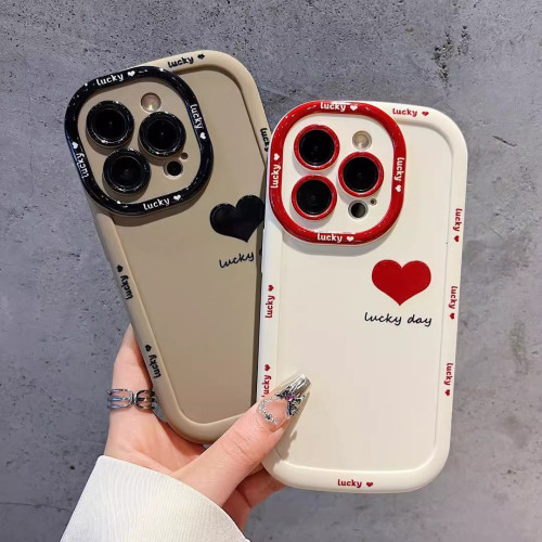 Lucky day小愛心適用蘋果17手機殼iphone14promax泡芙矽膠16/13