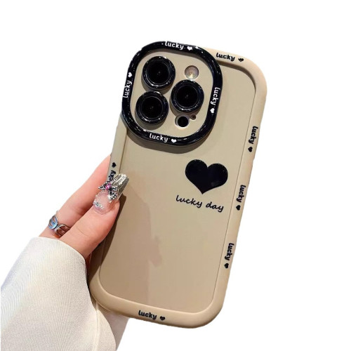 Lucky day小愛心適用蘋果17手機殼iphone14promax泡芙矽膠16/13