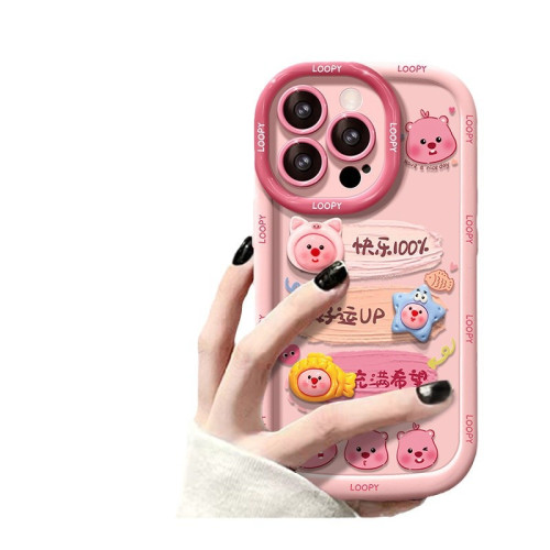 適用蘋果17promax泡芙手機殼iPhone14粉色13女款12卡通 16