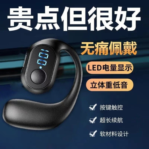 新款OWS數顯掛耳式不入耳運動無線單耳藍牙耳機數碼運動風