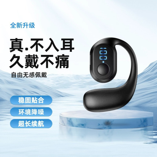 新款OWS數顯掛耳式不入耳運動無線單耳藍牙耳機數碼運動風