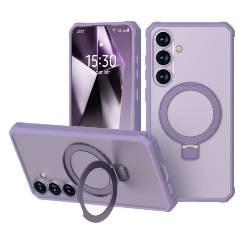 適用三星S24FE手機殼磨砂膚感硬殼GalaxyS24FE磁吸支點支架手機殼 適用三星S24FE手機殼磨砂膚感硬殼GalaxyS24FE磁吸支點支架手機殼