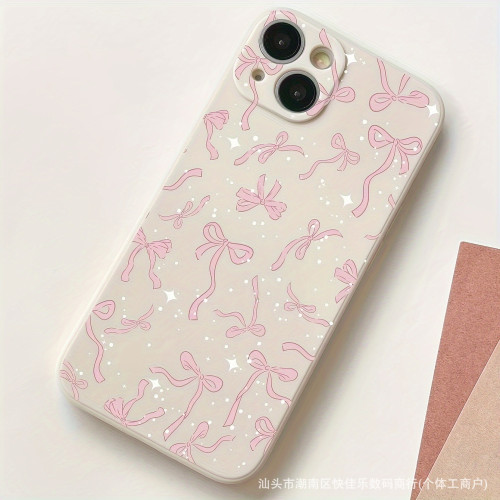 適用iPhone手機殼17ProMax矽膠11可愛蝴蝶結13/14pro蘋果16保護套