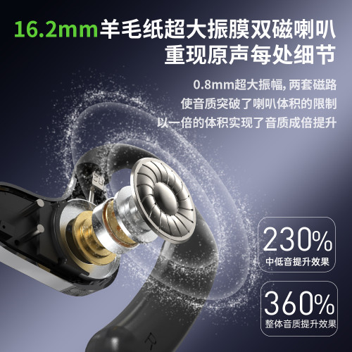 新款藍牙耳機帶APP骨傳感超長續航不入耳運動ENC降噪藍牙耳機