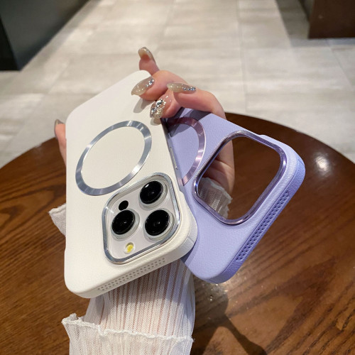 新款無邊框適用iPhone16荔枝紋磁吸手機殼蘋果15防摔純色高級感14 新款無邊框適用iPhone16荔枝紋磁吸手機殼蘋果15防摔純色高級感14