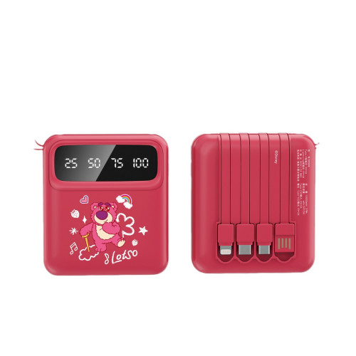 瘋狂動物城自帶4線行動電源1萬安培大容量卡通小巧可攜式手機行動電源