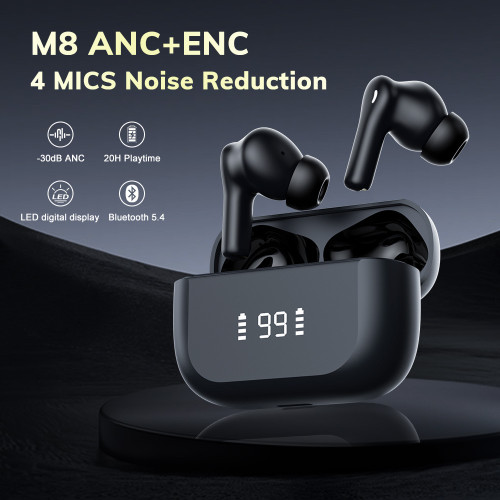 伽德仕M8ANC+ENC 主動降噪 藍牙耳機 新款智能外顯 超長續航