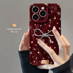 碎花蝴蝶結適用蘋果16手機殼iphone15PRO立體公仔14全包防摔13/12