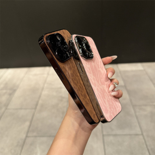 適用iPhone17Pro手機殼13pro電鍍貼皮豹紋蘋果15全包鏡頭膜14pro