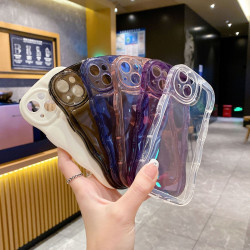 適用iphone16透明保護套蘋果15波浪氣墊手機殼14氣泡防摔13全包軟