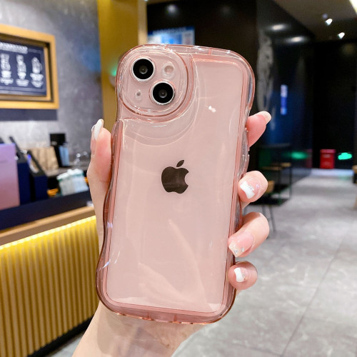適用iphone16透明保護套蘋果15波浪氣墊手機殼14氣泡防摔13全包軟