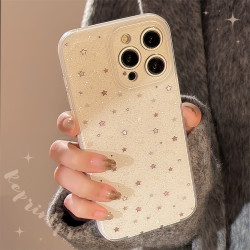 雙層閃粉適用蘋果16手機殼滿屏彩星星iphone15promax軟套14小衆11