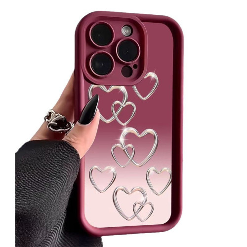 漸變愛心適用蘋果15Promax手機殼iPhone16可愛14全包13少女12高級