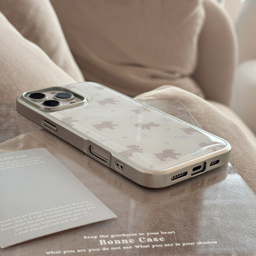 可愛灰泰迪適用16蘋果15promax手機殼iphone14銀邊滴膠17小衆華爲 可愛灰泰迪適用16蘋果15promax手機殼iphone14銀邊滴膠17小衆華爲