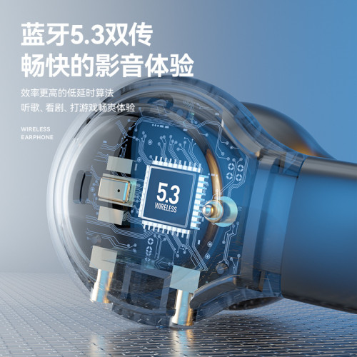 新款M47骨傳導藍牙耳機夾耳式鏡面數顯無線降噪運動超長續航