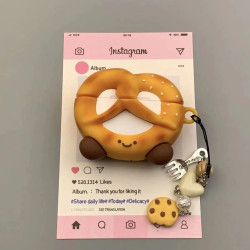 堿水結麵包適用AirPods4新款耳機套無線藍牙耳機殼pro2耳機