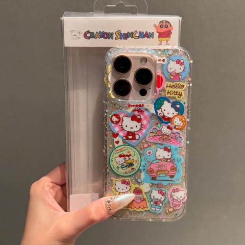 卡通貓閃粉適用蘋果15plus/16promax手機殼13pro/11硬殼12pro/xsx 卡通貓閃粉適用蘋果15plus/16promax手機殼13pro/11硬殼12pro/xsx